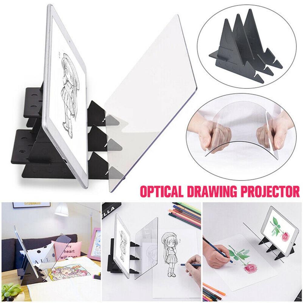 Optische Beeldvorming Tekentafel Lens Schets Spiegel Reflectie Dimmen Beugel Houder Schilderij Spiegel Plaat Tracing Tafel Plotter.