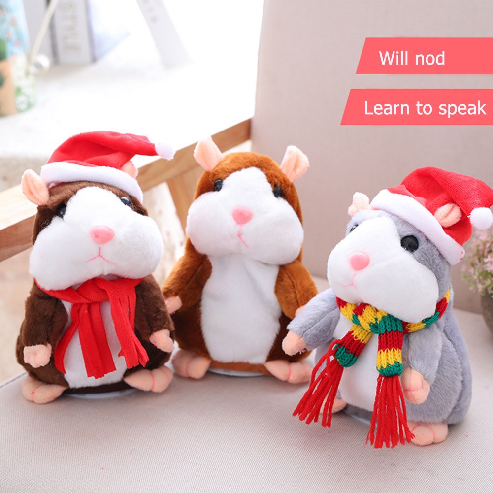 18cm optagelse gående elektrisk hamster børnelegetøj juloptagelse elektrisk hamster taler talende gående muselegetøj