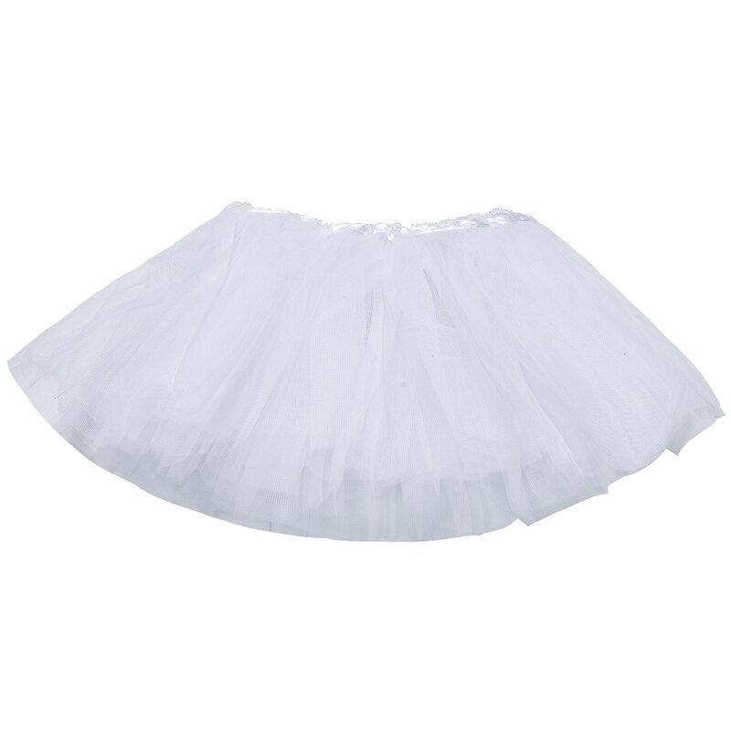 Multicolor 2 pezzi 4 colori spettacoli Pettiskirts danze vestito da ragazza gonna Tutu gonna principessa ghirlanda per bambini: 4-White