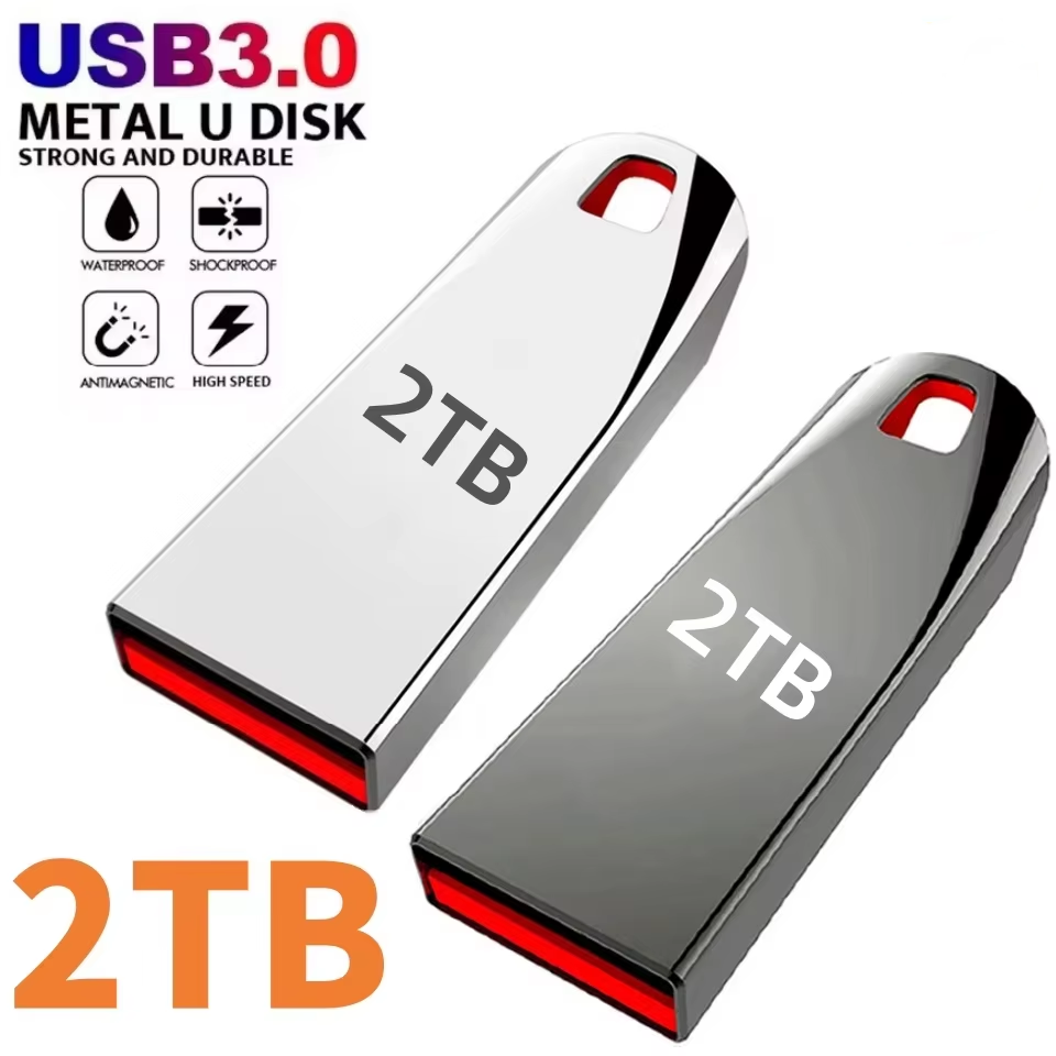 2TB USB 3.0 Flash Drives Metal High Speed Pendrive Portable Usb Drive Waterproof Memoria Usb 1TB 512GB 256GB Flash Disk