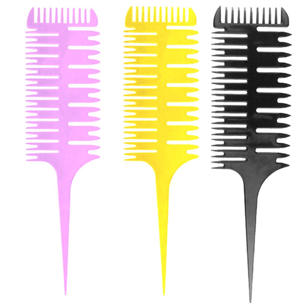 3-Sided Teeth Fishbone Comb Art Highlighting Hairbrush DIY Hairstyle Dyeing Tool