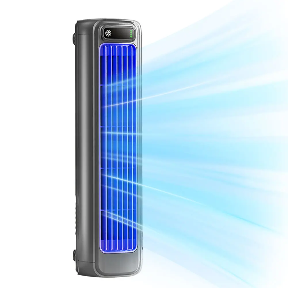 Draagbare Torenventilator Elektrische Ventilator 3 Snelheden Aanpassing Bureauventilator Oplaadbare Windkoeling Stille Muurbevestiging Ventilator Voor Thuiskantoor: WHITE