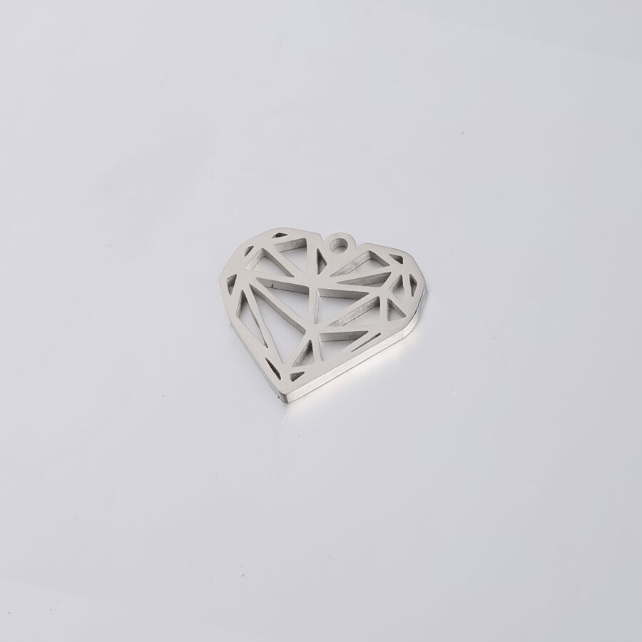 5pcs Stainless Steel Classic Carved Heart Charms Pendants DIY Jewelry Making Necklace Bracelet Charm Accessories: steel