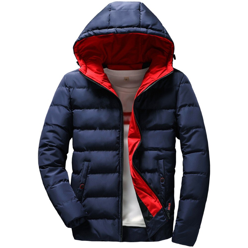 M -4xl miesten takki miesten vaatteet pojat rento lämmin hupullinen talvi vetoketju takki ulkovaatteet takki toppi  h111604: Sininen / 4xl