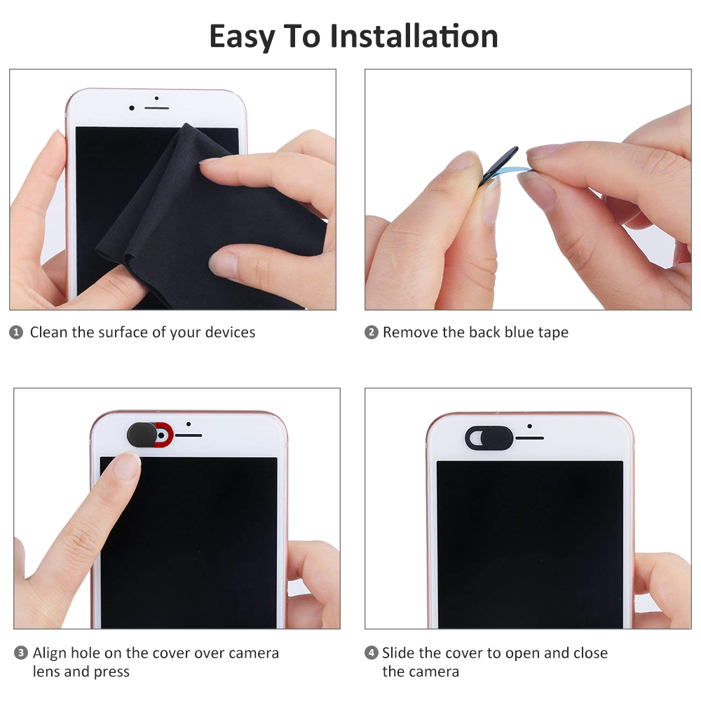 KIWI Webcam Cover, 6 Pack Laptop Camera Cover Slide Ultra Thin with Clean Cloth for Laptop, PC, Macbook, iMac