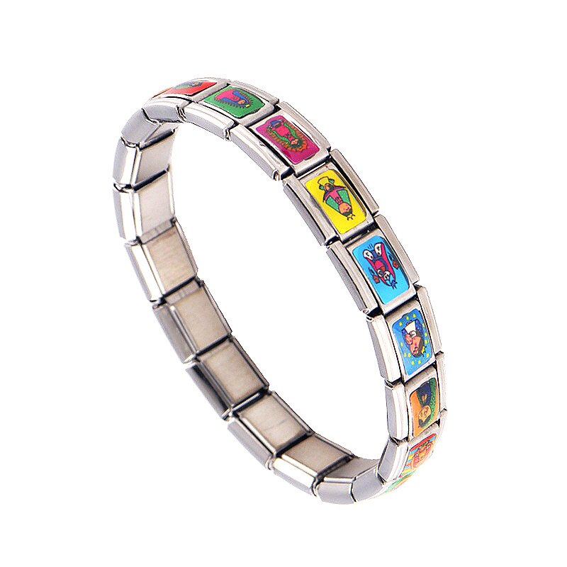 Sieraden Virgin Mary Illustratie Elastische Energie Magnetische Germanium Italië Bedelarmband Rvs ST17: Default Title