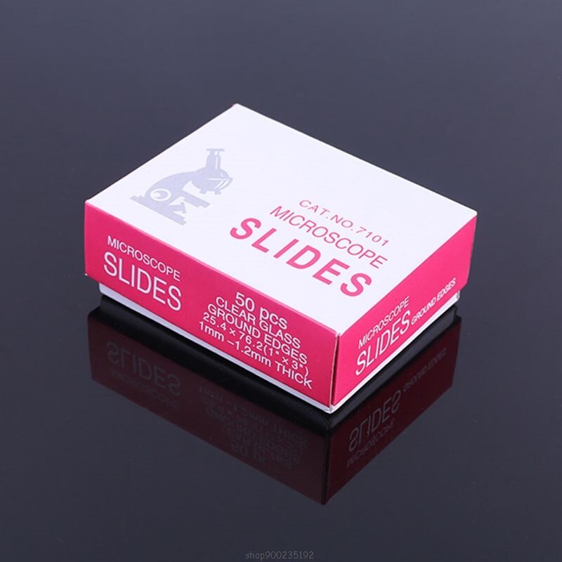 50 Pcs 7101 Polished Edge Microscope Slides for Preparation of Specimen Glass Cover Slips Optical Instruments Microscope O21 20