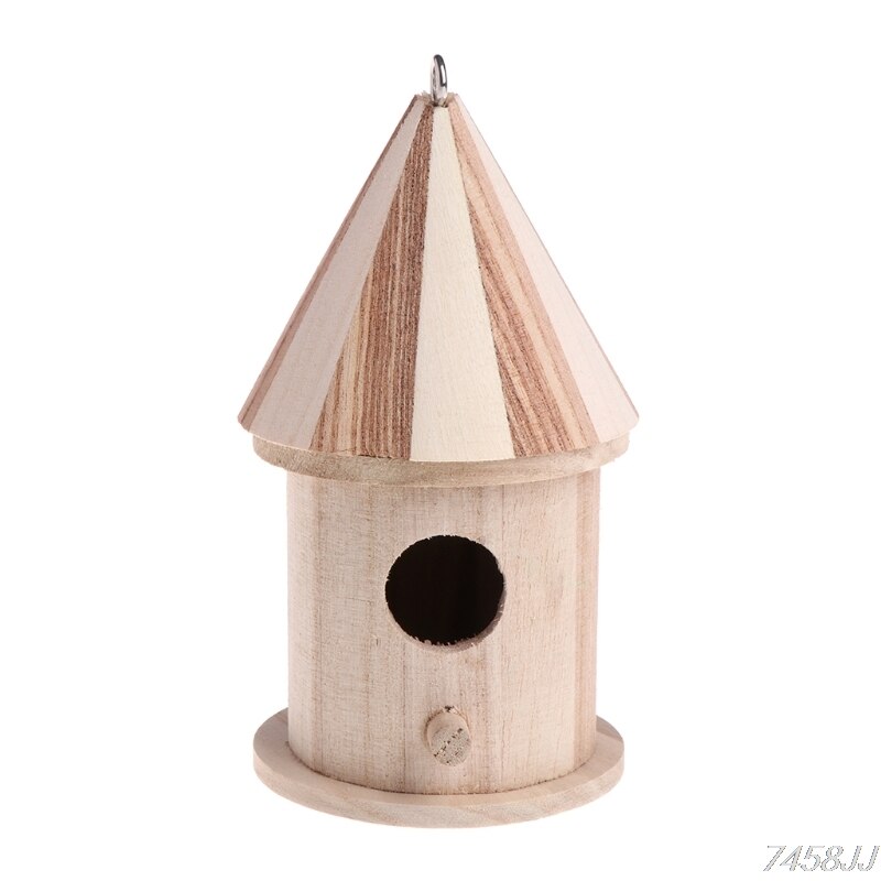 Wooden Nesting Nest Box Bird Cage House Small Birds Blue Tit Wren