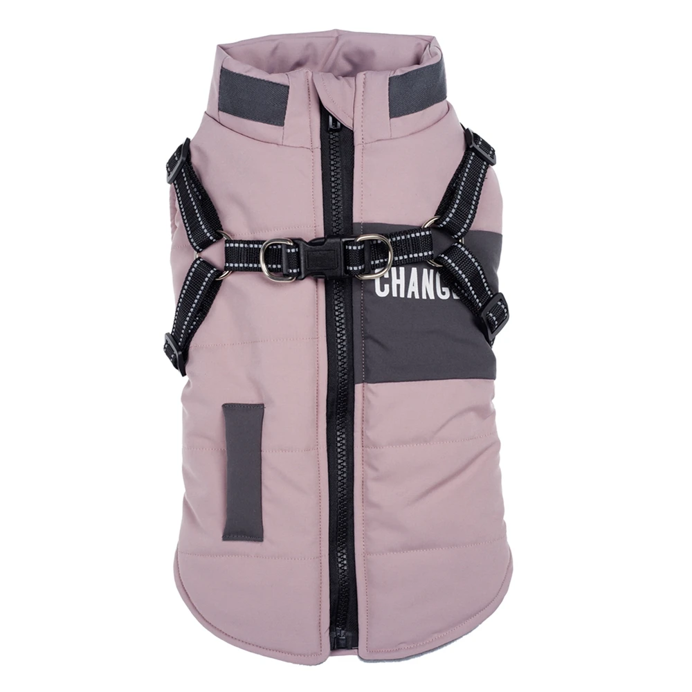 Hundemäntel, Windschutz mit Dual-D-Leine, Weste, Hundejacke, Wärmer Hunde-Kapuzenpullover, warme Hundekleidung: S / WEISS