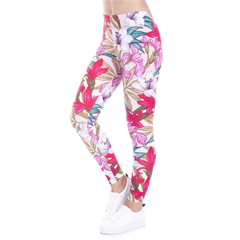 Legins Paradise Flowers Printed Leggins Women Leggings Trousers High Elasticity Casual Women Pants