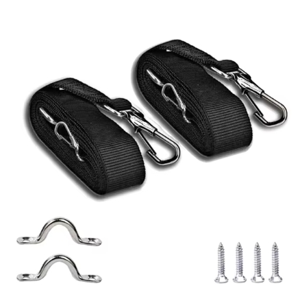 Correas para toldo superior de barco Bimini resistentes a la intemperie, correas marinas ajustables con ganchos de presión de acero inoxidable para dosel y canoa: YELLOW
