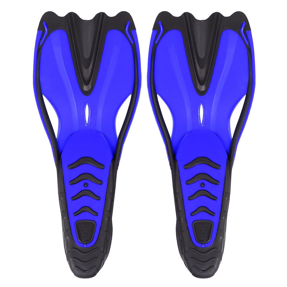 Lixada Adults Diving Fins Full Foot Diving Fins Close Heel Training Flippers Foot Pocket Fins Men Women: Blue / L