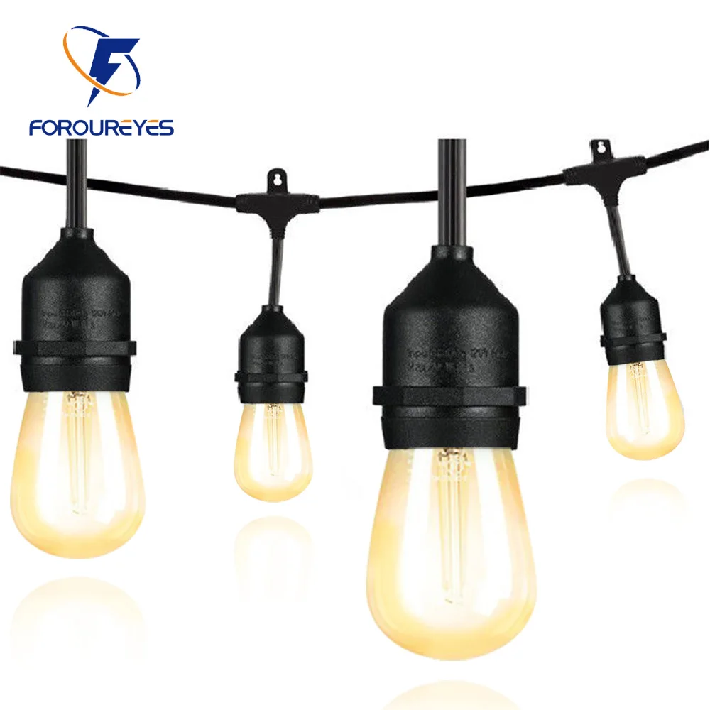 Tira de luces LED S14 para exteriores, bombillas impermeables de grado comercial, 10m, 20m, 30m, conectables, para jardín, vacaciones y bodas