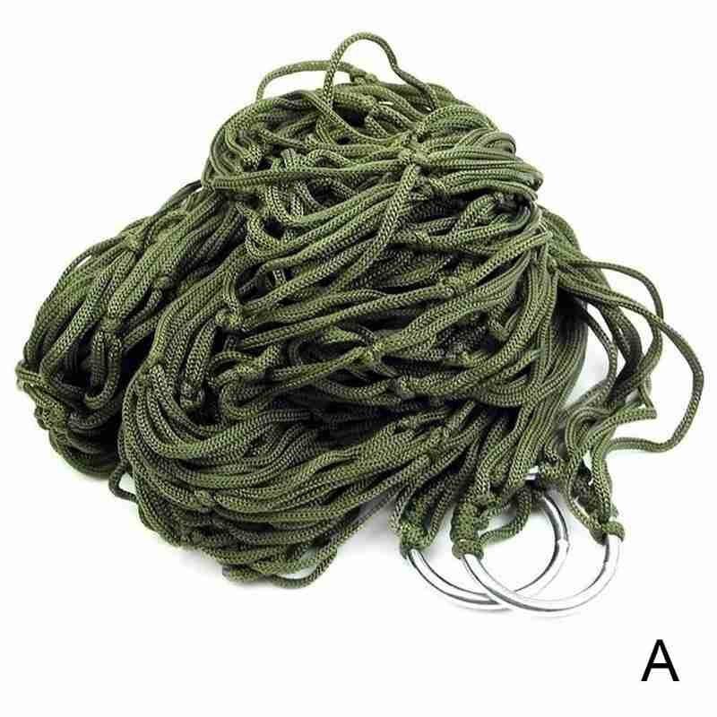 Beruhigende Gittergewebe Schaukel 240*80 Cm Schaukel Erwachsene freundlicher Verdicken Nylon Stoff Hängematte Gittergewebe Netz Starken Seil Hält hoch zu 100kg: Armee Grün