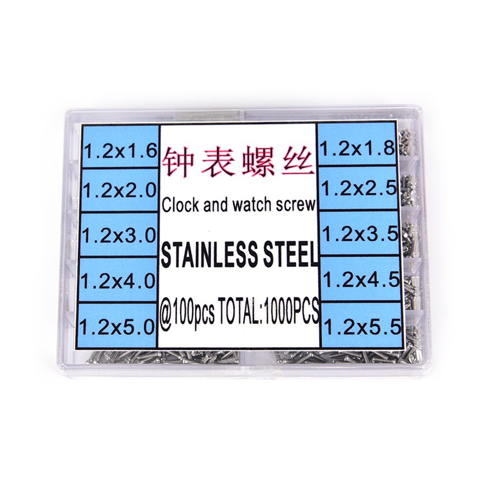 1000 kpl/sarja silmälaseja kelloseppä korjausosa työkalut lasit ja kelloruuvit kelloruuvin ruuvit