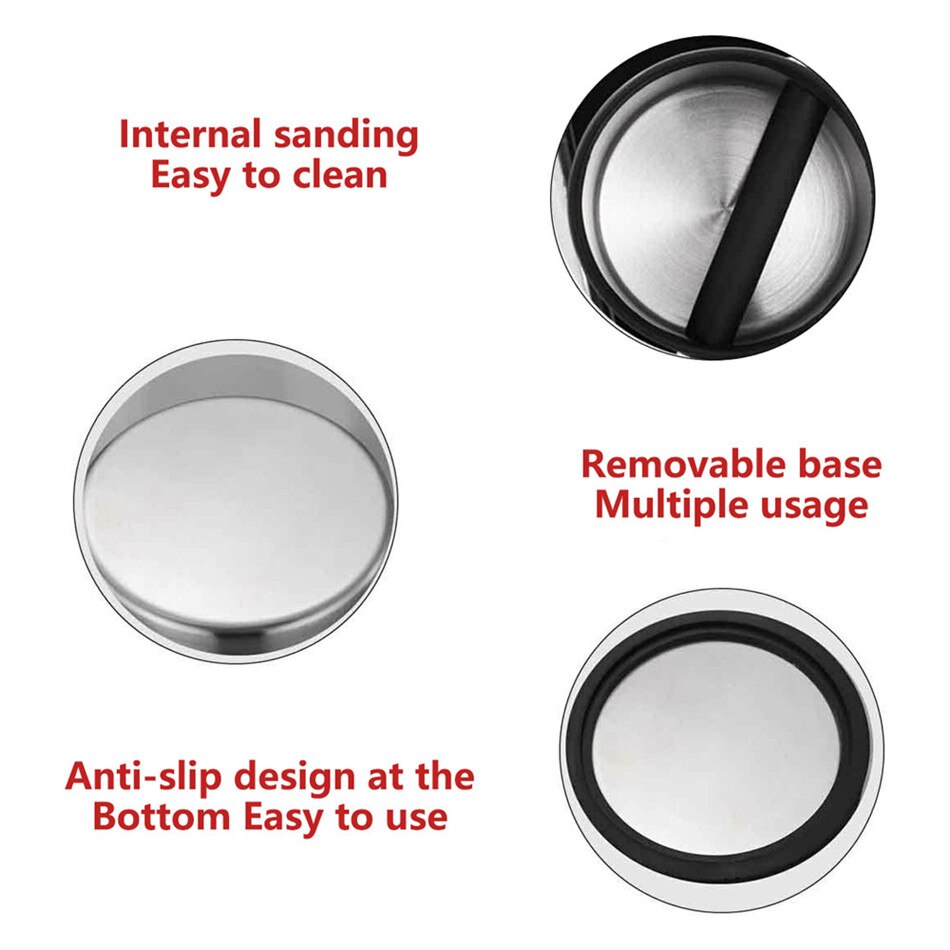 Ttlife 1800ml stål kaffe banke bin slibes sabotage affaldsbeholder beholder sabotage te kop sæt