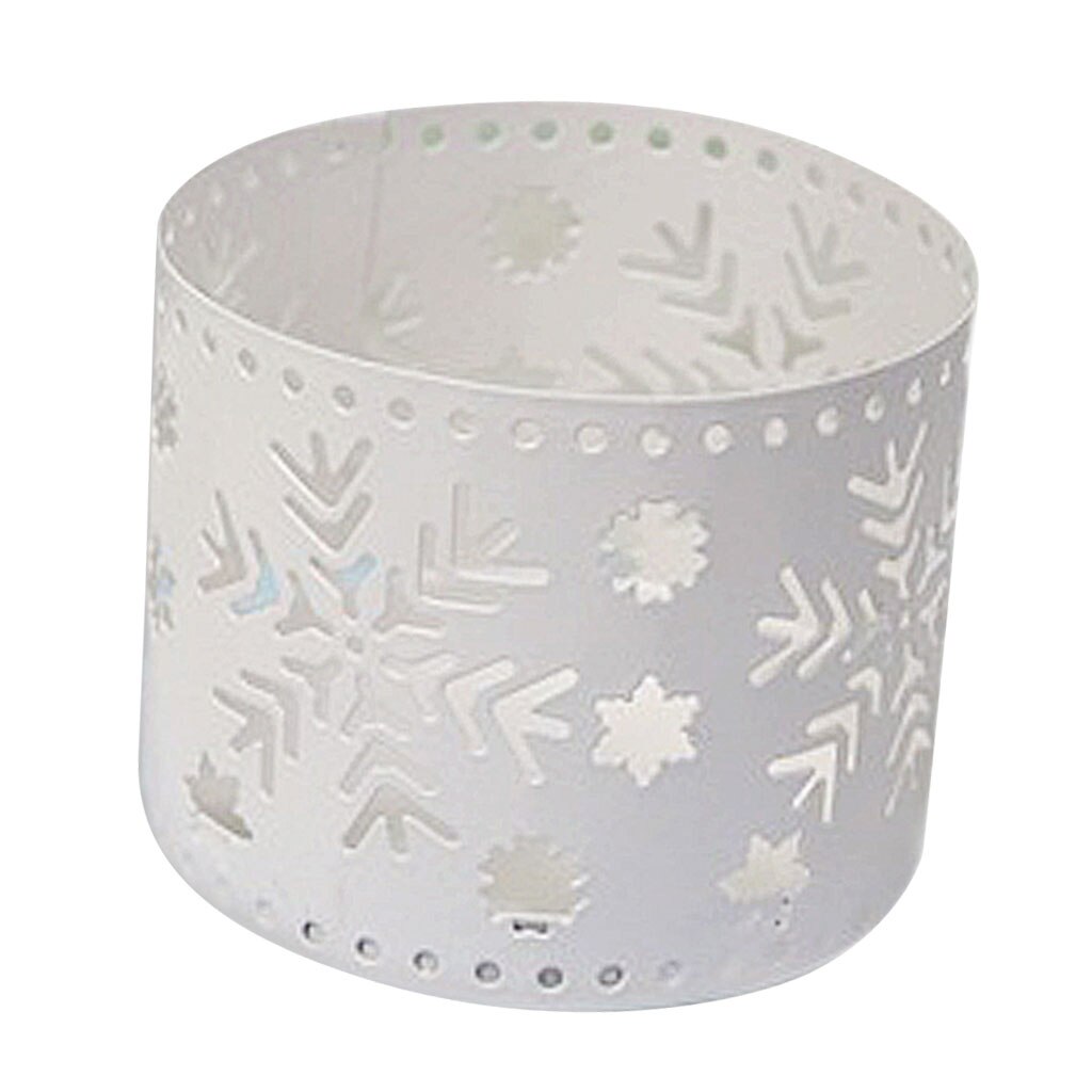 Jul ihålig ljusstake ljusstake jul dekor fest dekoration, natt ljus tillbehör hållare skål kopp: Whitesnowflake