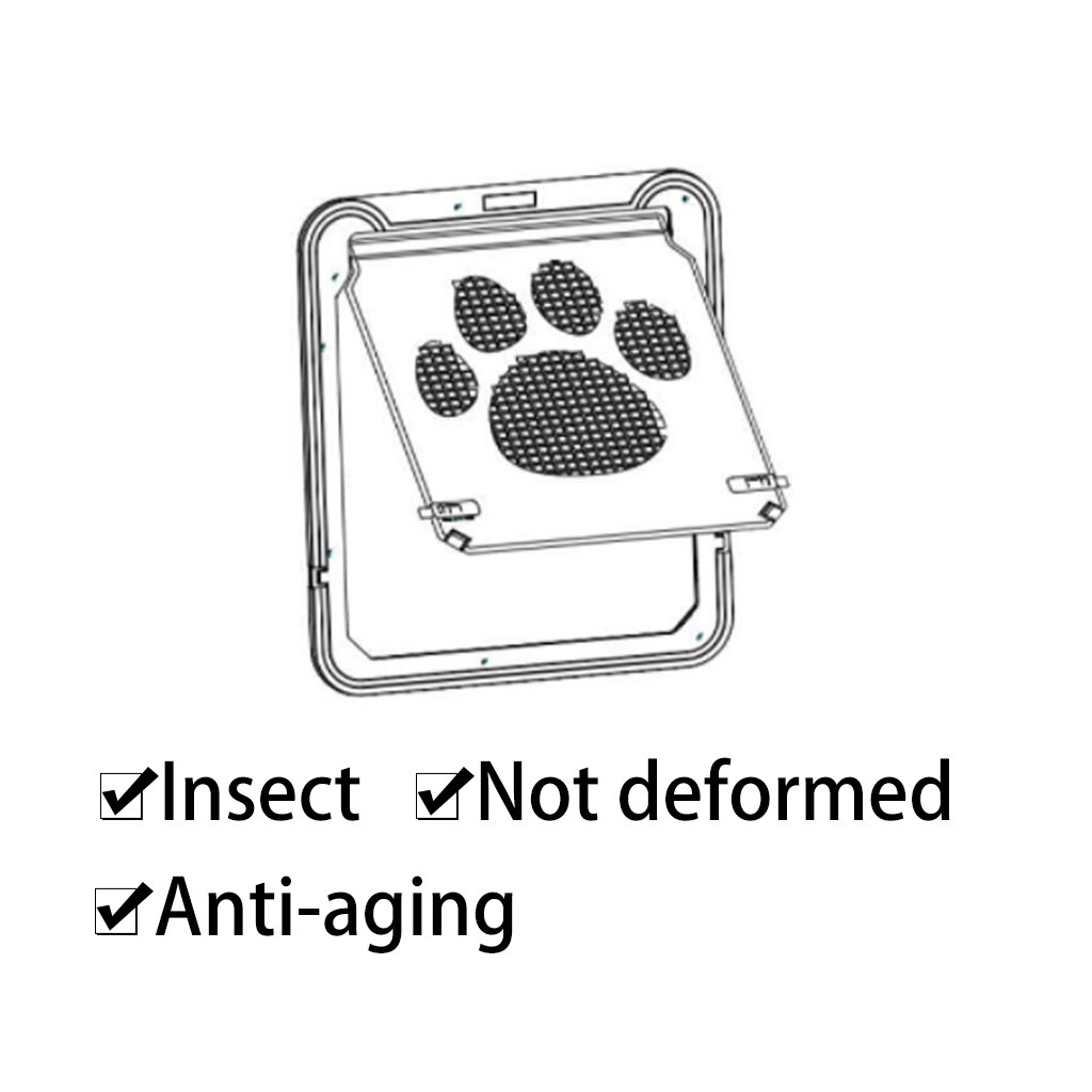 Lockable Dog Cat Kitten Door Security Flap Door Nylon Mesh Footprint Animal Small Pet Cat Dog Gate Door Pet Supplies