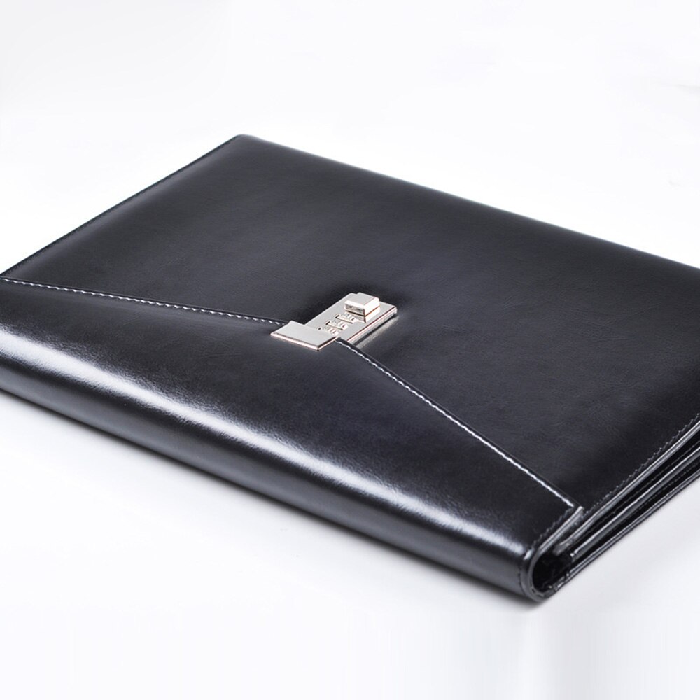A4 File Folder with Lock Document Bag Padfolio Fichario Password Display Briefcase Organzier Executive Cabinet Manager Box Case: Default Title