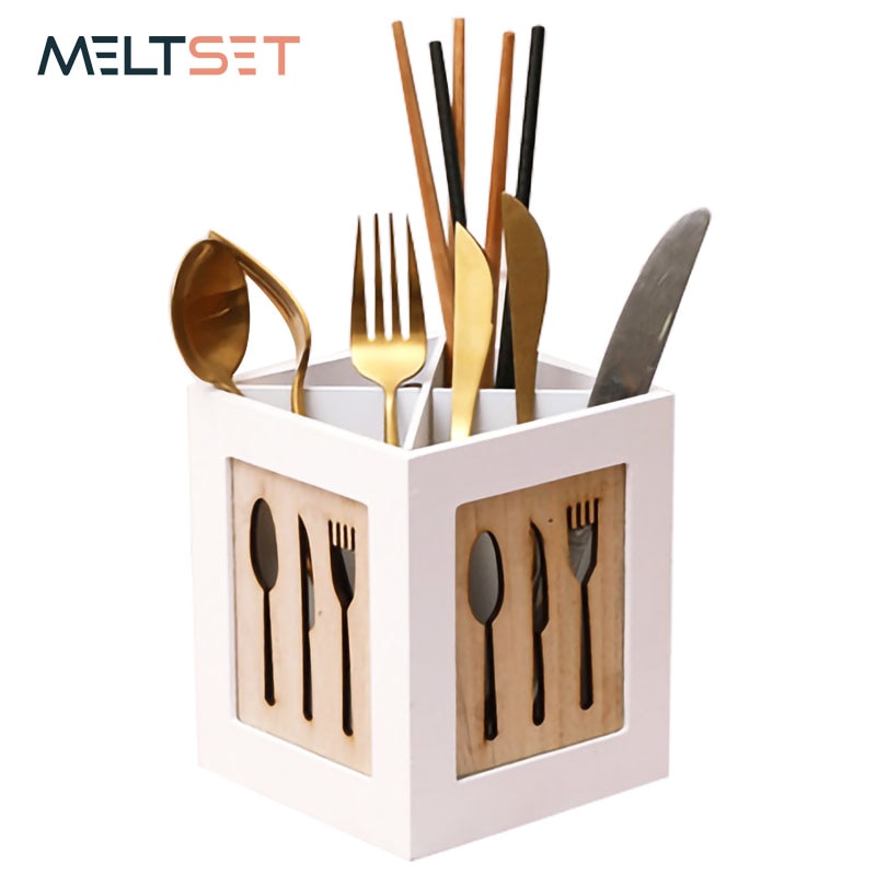 Caja de almacenamiento multifuncional de madera, vajilla, cesta de almacenamiento de cocina, organizador de cubiertos, soporte para tenedor, estante de palillos, hueco