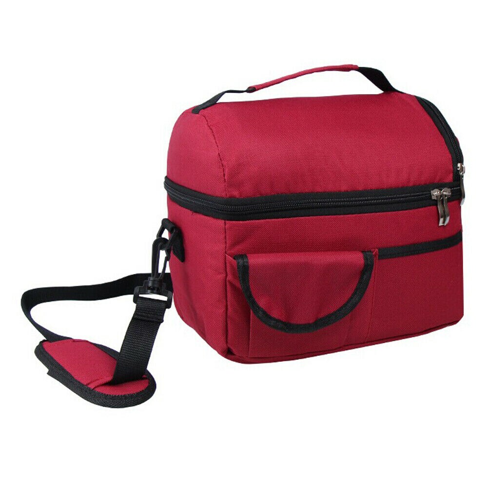 Insulated Lunch Box Tote Bag Lunch Bags For Men Women Adult And Cold Food Thermal Cooler: Wine Red
