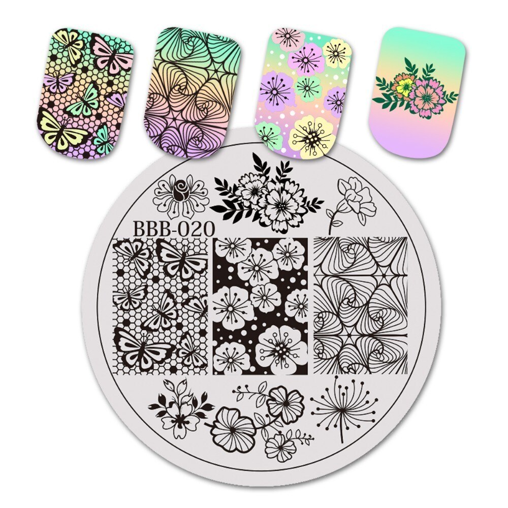 BeautyBigBang ongle gabarit plaque acier inoxydable mignon chat chien motif ongles estampage plaques Rectangle timbre pour ongles BBB XL-013: b20