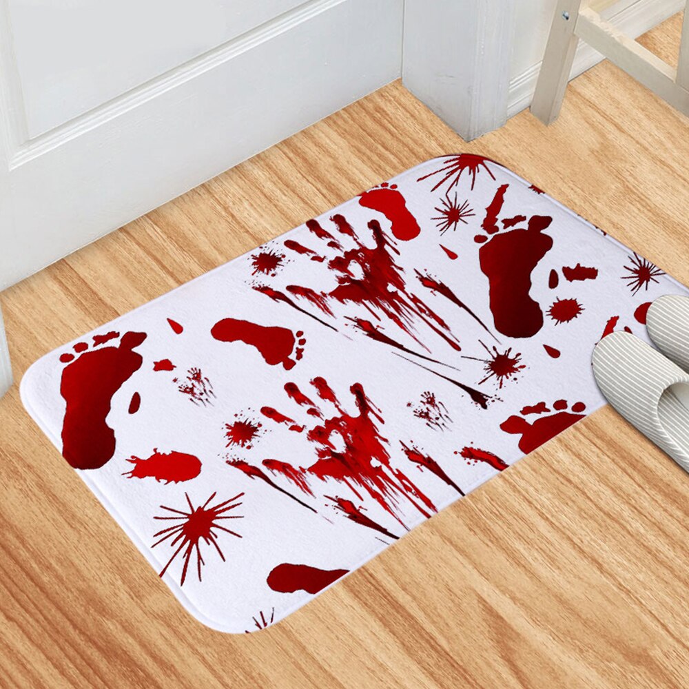1Pc Halloween Blood Bath Mat Color Changing Sheet Turns Red Wet Make You Bleeding Footprints Shower Carpet for Bathroom: 02