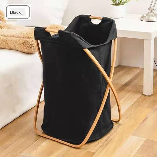 Oxford Cloth Foldable Clothing Laundry Basket Organizer For Dirty Clothes Storage Hamper large Folding Basket X-Type WaterproofF: black