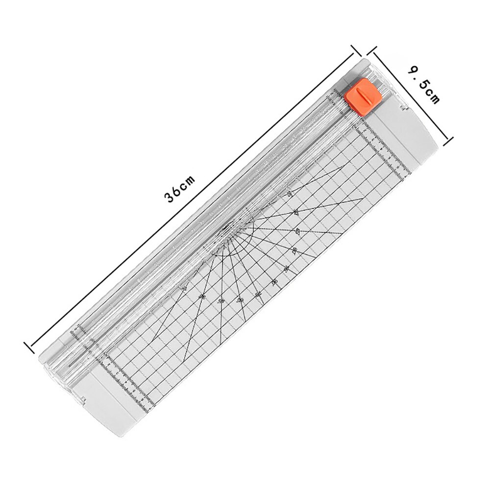 Portable Precision Paper Cutter Safety Cutting Mat Ruler for A4 A5 Paper Photo Label Scrapbooking Trimmer for Office School Kids: white