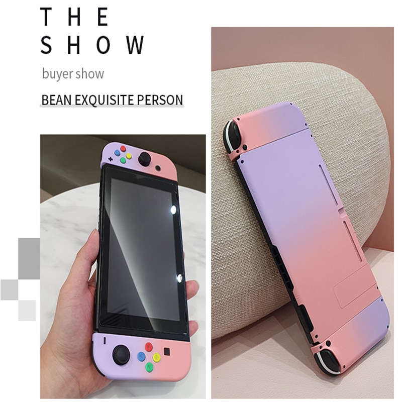 Nueva funda protectora de Color degradado de Joycon carcasa dura Con controlador carcasa completa para consola de juegos Nintend Switch