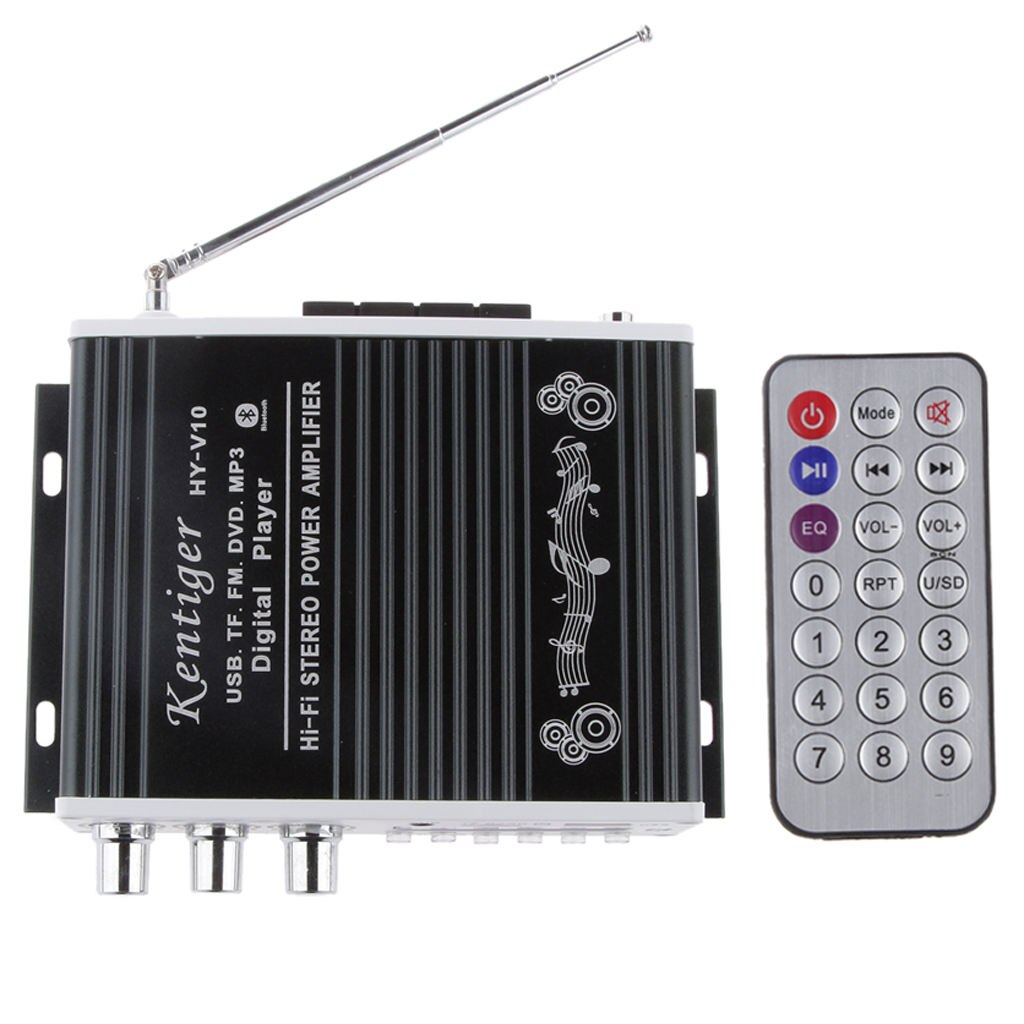 Amplificateur stéréo de voiture, Bluetooth HY-V10, 200W 2CH Booster TF FM MP3 USB