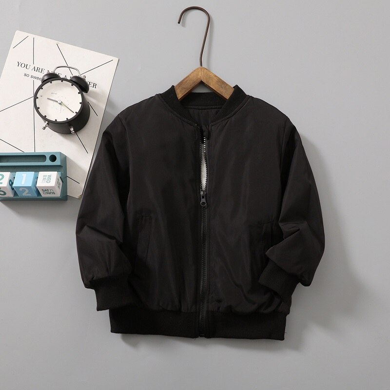 Veste chaude rembourrée en coton pour bébé fille et garçon, manteau de printemps-automne, vêtements d'extérieur, 3-12 ans: black / 12T