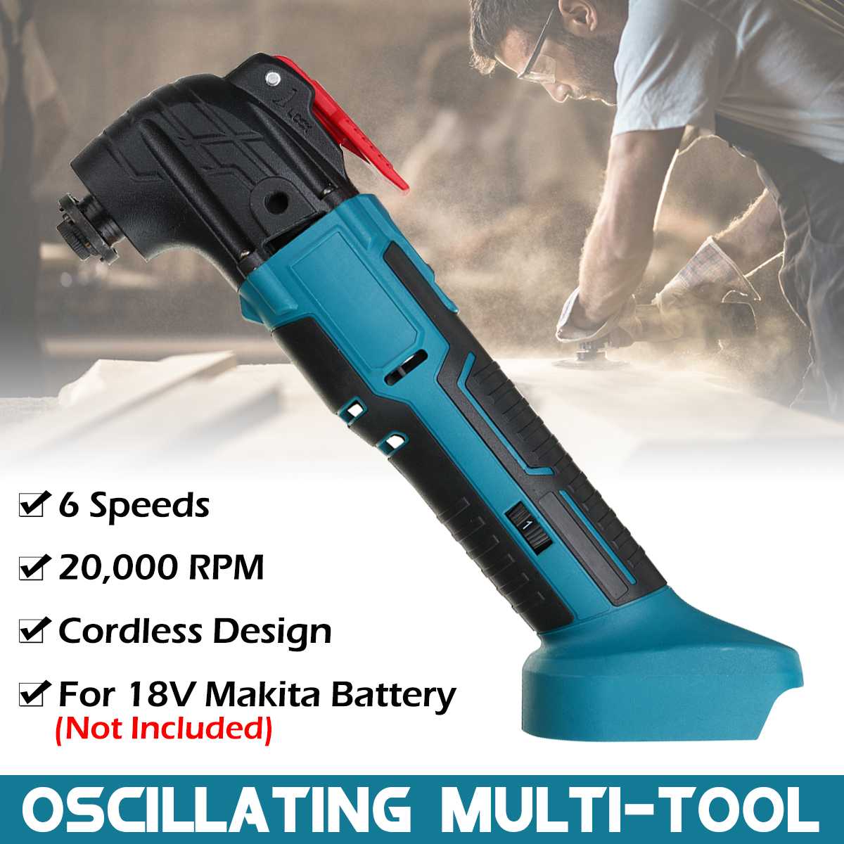 Multifunction Tool Oscillating Multi-Tools Variable Speed Electric Home Decoration Trimmer Electric Saw for 18V Makita Battery