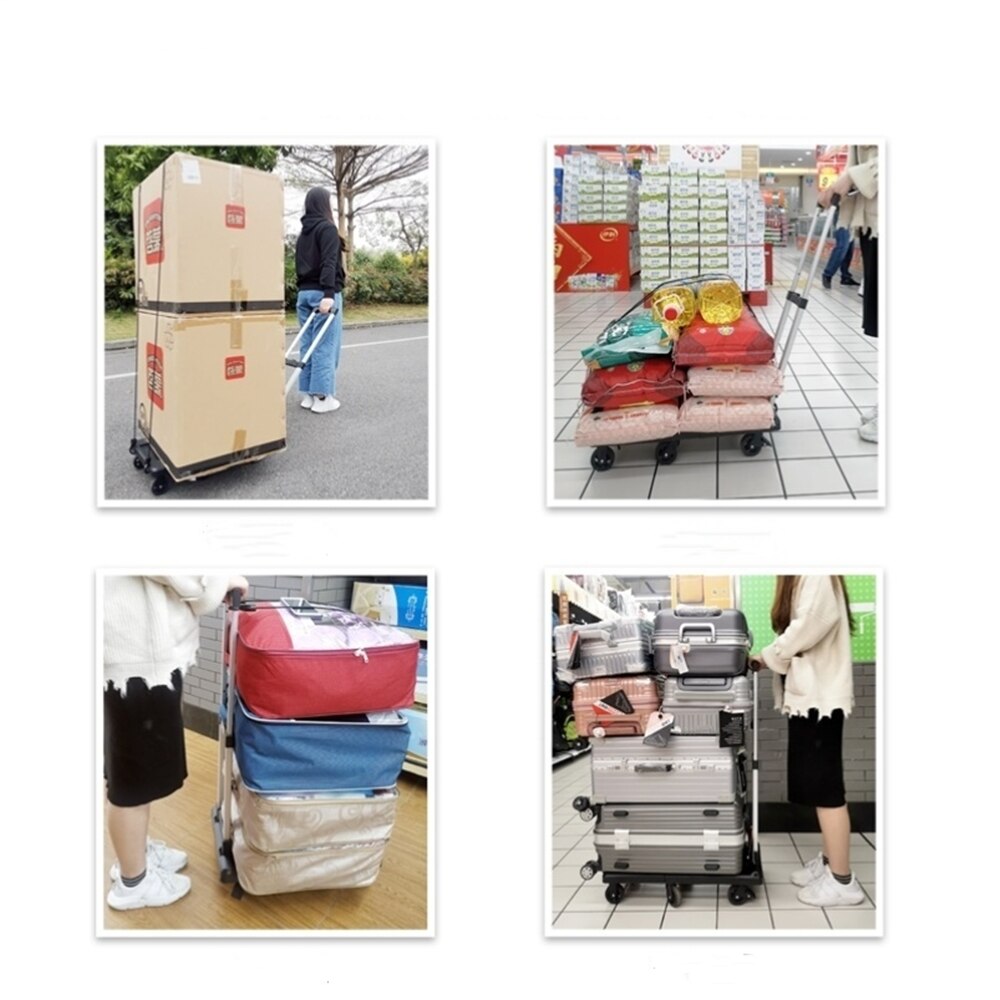 B-LIFE Opvouwbare Bagage Vrachtwagen Bagage Winkelwagen 150Kg Heavy Duty Portable Fold Up Dolly Voor Bagage Persoonlijke Reizen Moving Kantoor