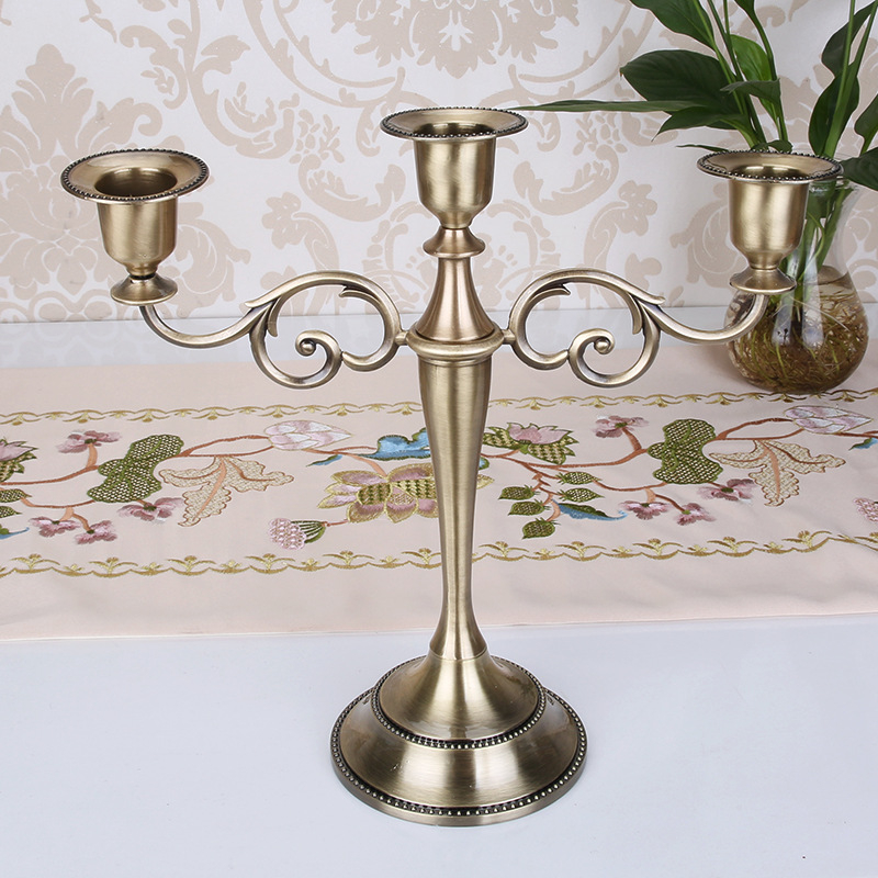 Metal Silver/Gold Plated Candle Holders 7-Arms Stand Zinc Alloy Pillar For Wedding Portavelas Candelabra