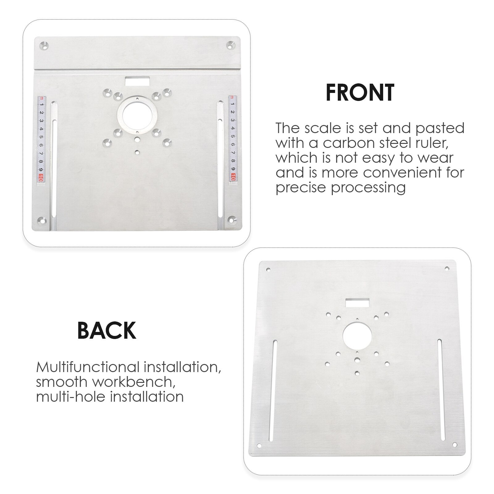 Aluminium Router Table Insert Plate Electric Wood Milling Flip Boardwith Miter Gauge Guide Set Table Saw Woodworking Workbench