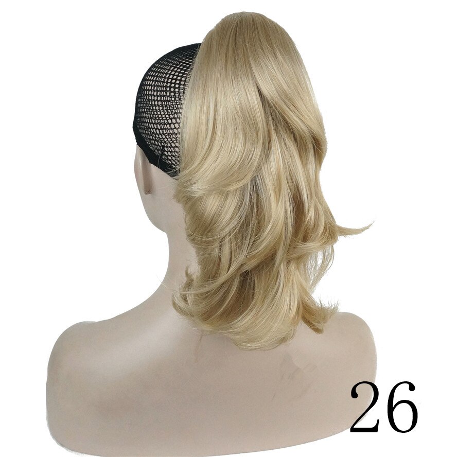 Strongbeauty crush claw clip hestehale hairpiec kort rett dobbeltbruk stylet hårforlengelse syntetisk: 26