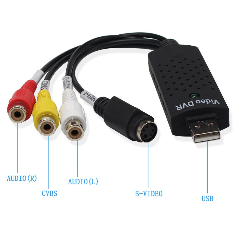 Frete grátis usb 2.0 easycap captura de 4 canais vídeo tv dvd adaptador de captura de áudio cartão dvr para win7/8/10/xp/vista