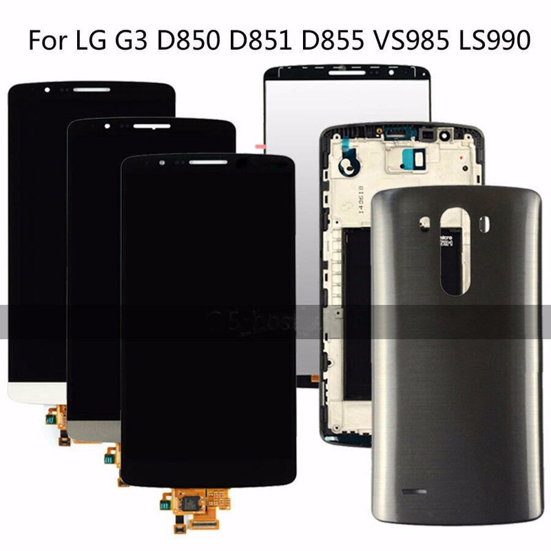 Originele Getest lcd-scherm Voor LG G3 D850 D851 D855 VS985 LS990 LCD Touch Screen Digitizer Frame Zwart Wit Goud