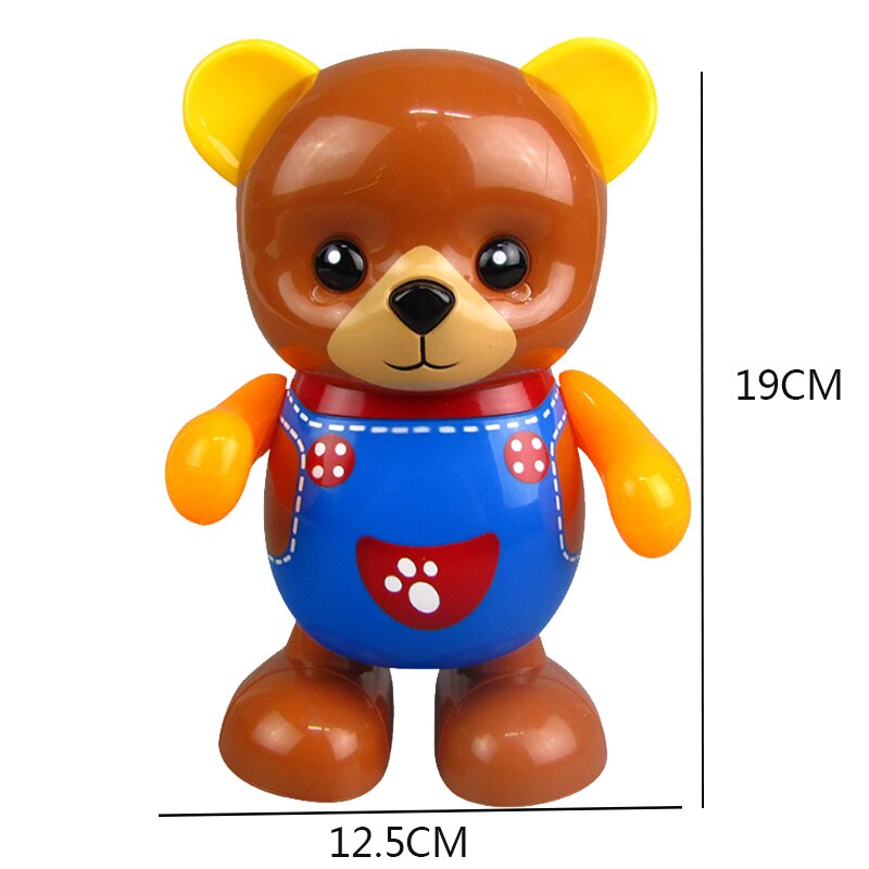 Oso de juguete eléctrico, oso de baile columpio, juguete de iluminación musical, juguete de muñeca, juguete bonito