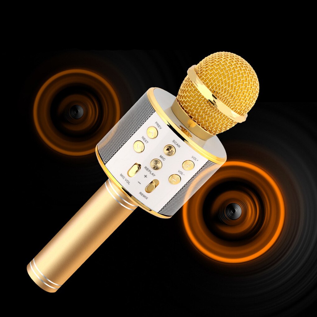 WS858 Wireless Usb Microphone Condenser Karaoke Mic Bluetooth Stand Radio Mikrofon Studio Recording Studio