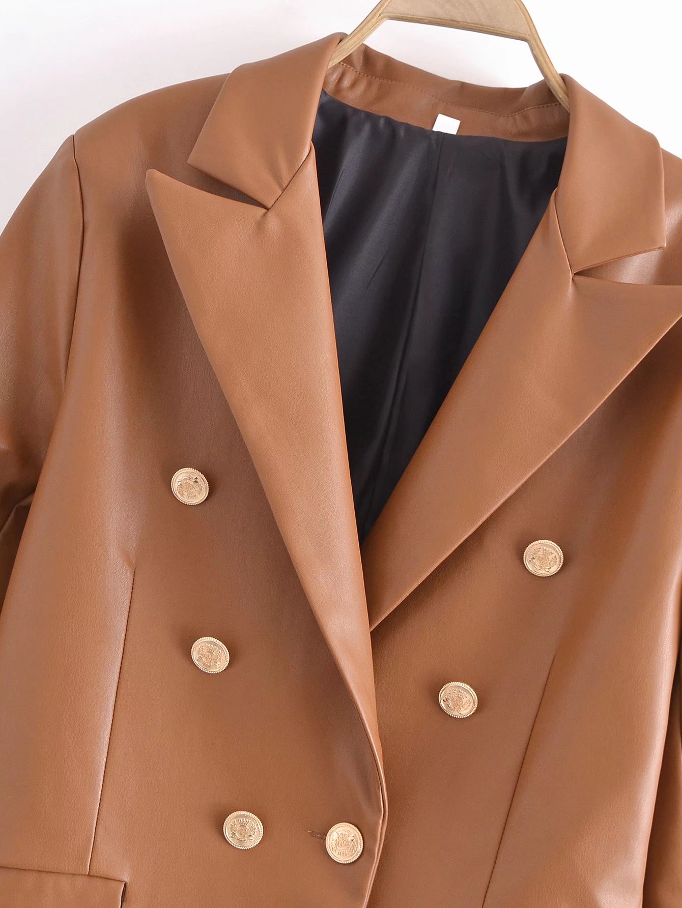 Bruin Losse Pu Faux Leren Jas Vrouwen Klassieke Moto Biker Jacket Lente Herfst Lady Basic Jas Lederen Blazers Bovenkleding