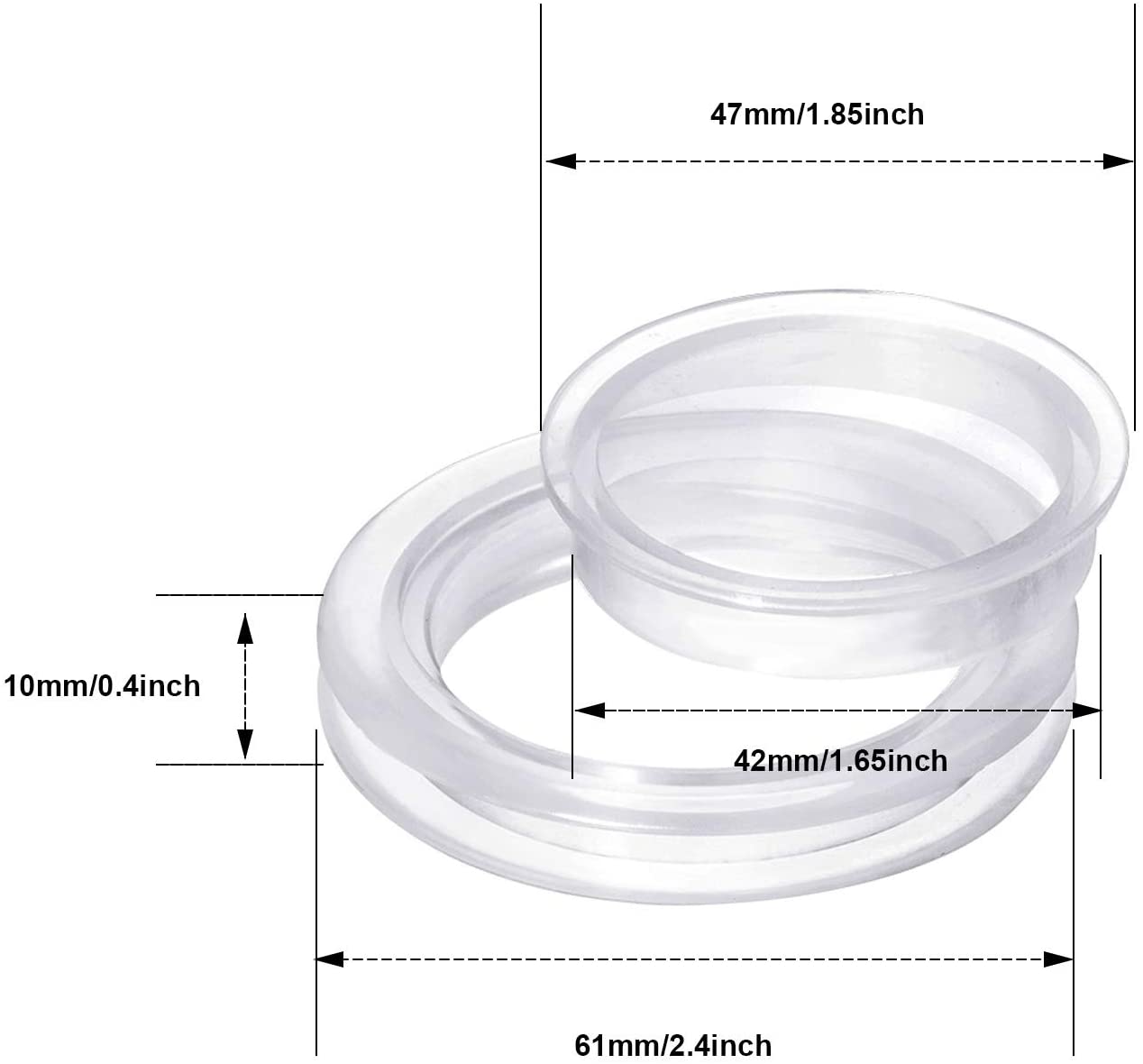 Clear Silicone Umbrella Hole Ring Plug And Cap Set For Glass Outdoors Patio Table: Default Title