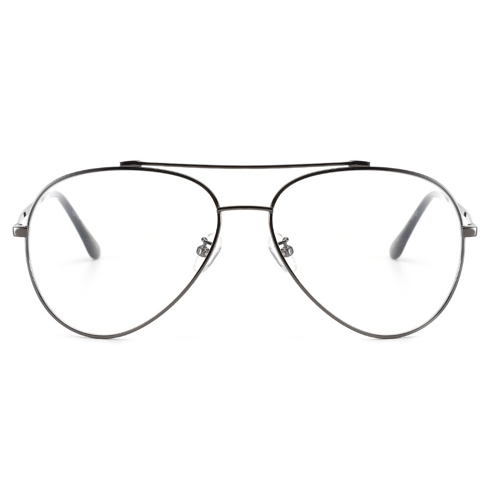 Cyxus Anti lumière bleue ordinateur lunettes Anti yeux fatigue surdimensionné métal cadre unisexe-8805: Gun metal