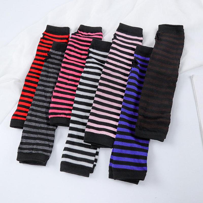 1 paio di morbido polso elastico lavorato a maglia senza dita mezze dita maniche da polso braccio caldo guanti lavorati a maglia donna inverno lungo senza dita G