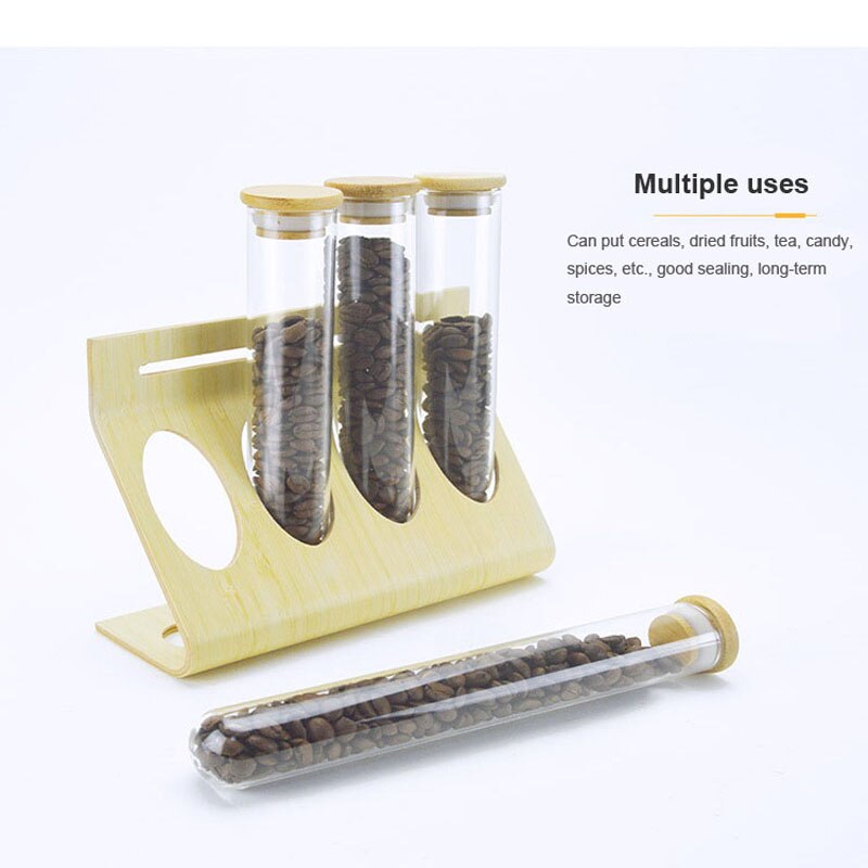 Coffee Bean Display Rack Flower Tea Display Rack Stand Cereals Canister Glass Test Tube Sealed Display