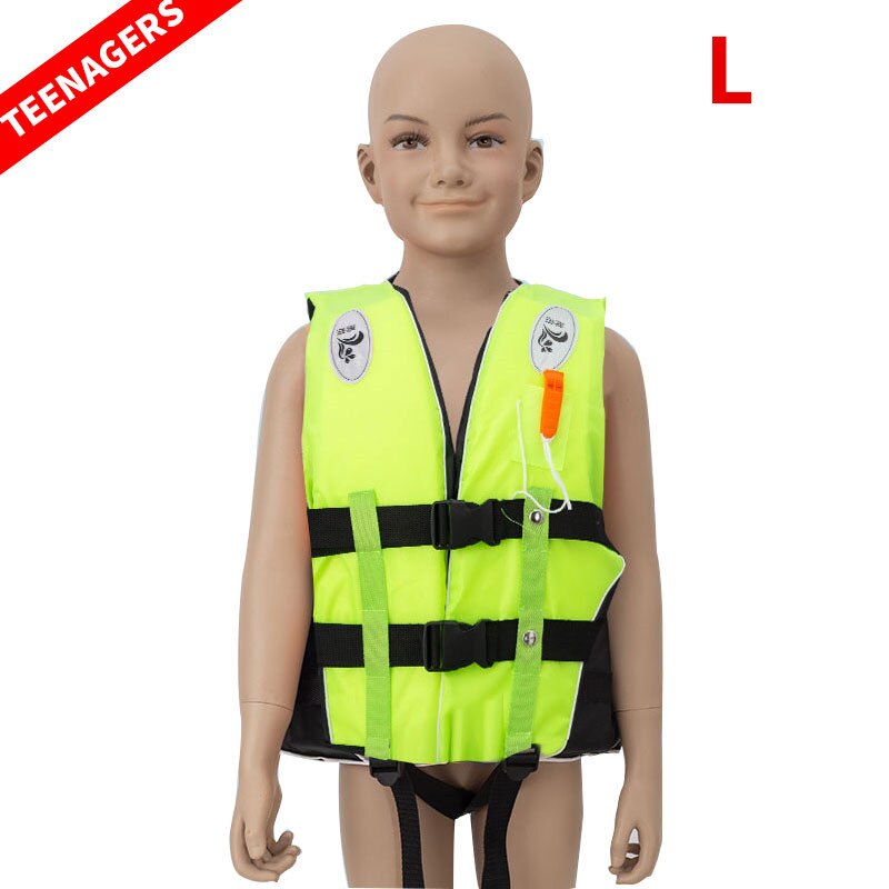 Adult Life Vest Jacket Polyester Swimming Boating Ski Surfing Survival Drifting Life Vest with Whistle Water Sports Man Jacket: Green L