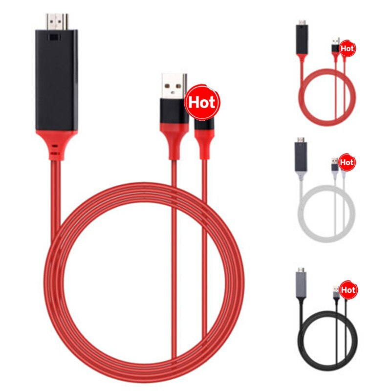 Tv stick 2m usb-zu-hdmi-kompatibler hdtv-av-kabeladapter für iphone 7, 7 plus , 6s, 6 plus , 5s , 5 ladeadapterkabel