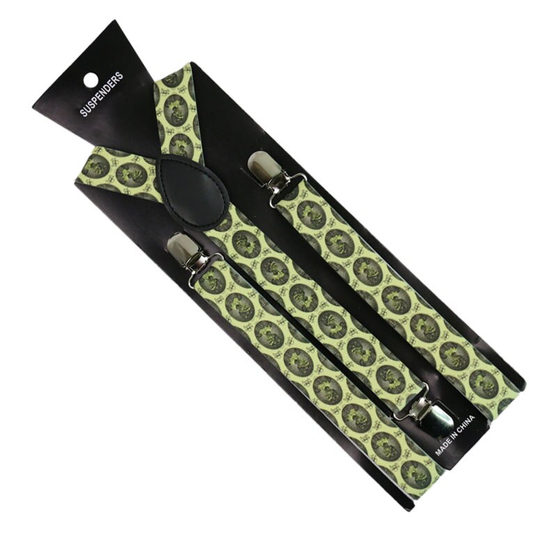 Winfox 2.5cm Wide Animal Print Cat Braces Suspenders Men Women Clip on Suspenders Adjustable Clothes Pants: 09