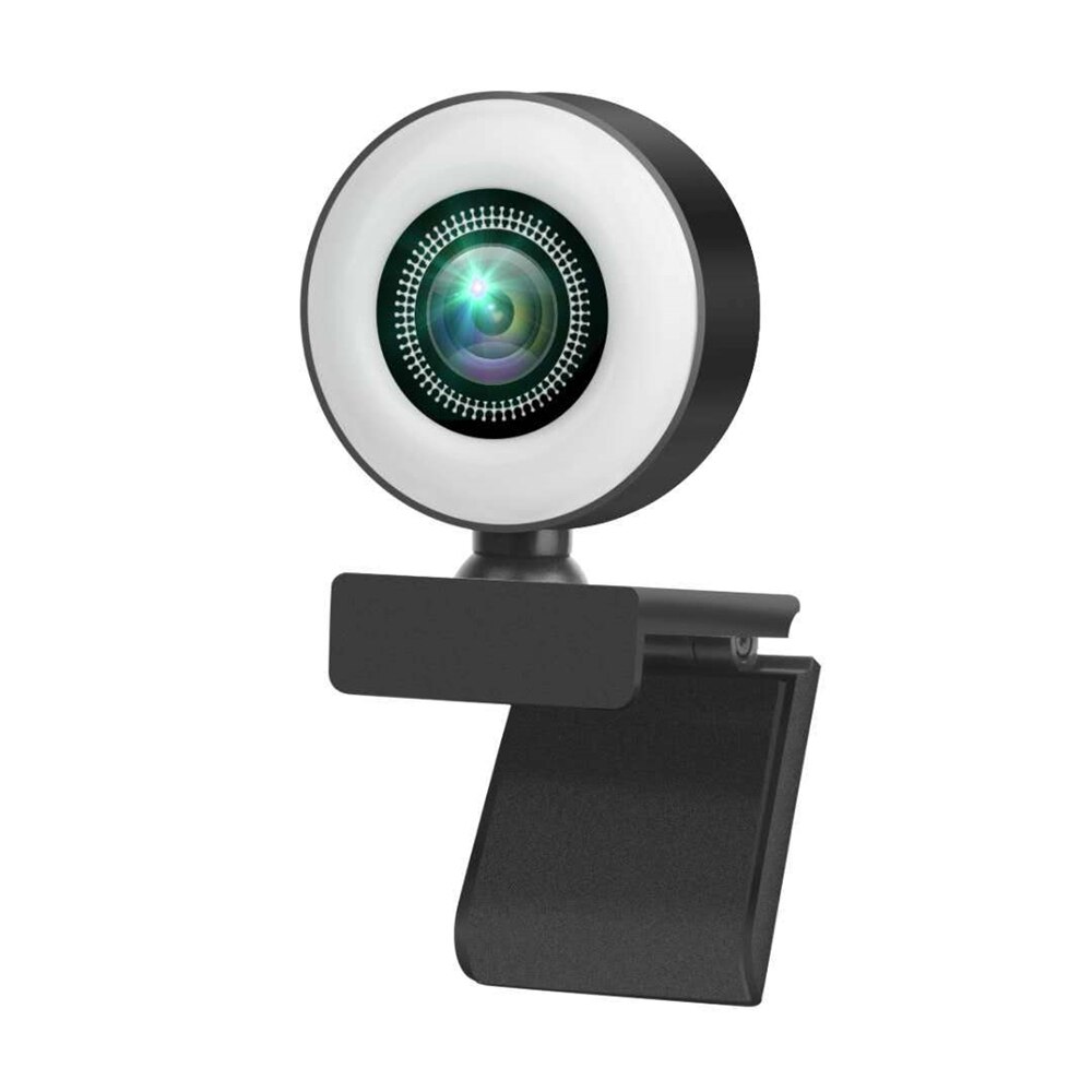 Webcam 1080p Built-in Ring Light 3-Gear Light Conference Video Autofocus Computer HD Camera With Noise-cancelling Microphones